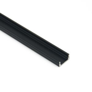 Recessed LED Profile | Black | ALU-002 B | 9 D x 17 W mm | 3M/ 10 Length